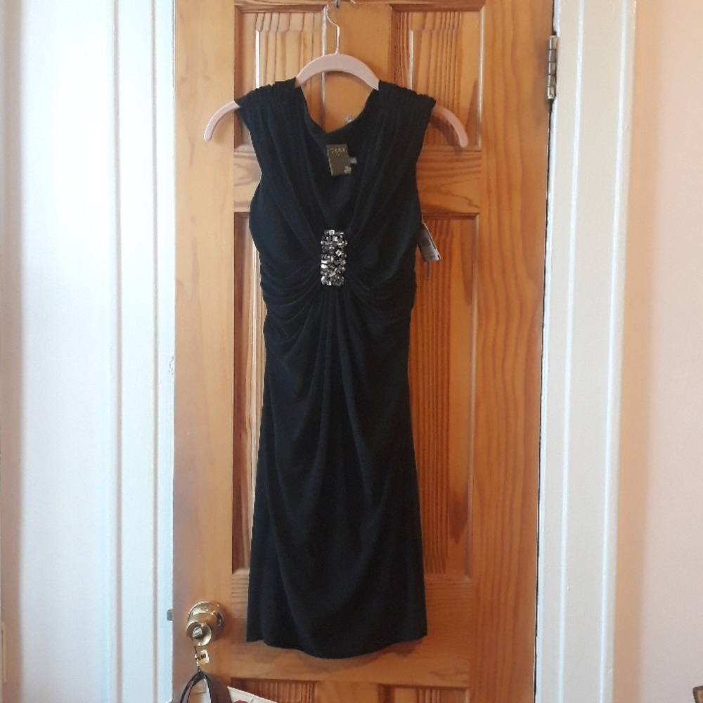 Black Rhinestone Party Mini Dress